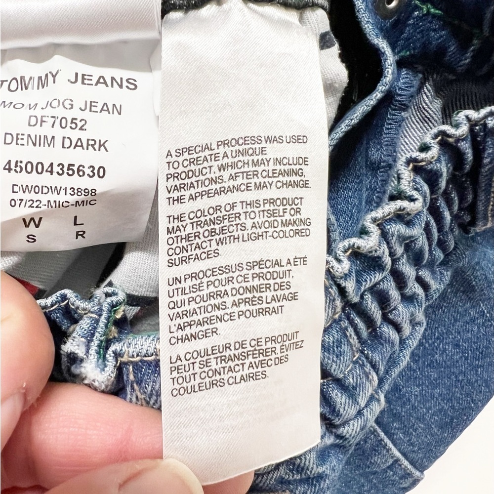 Tommy Jeans Women 90s Y2K Retro Two Tone Split Wash Denim Mom Jog Jeans Small - Picture 13 of 15